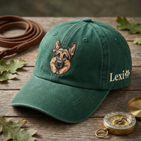Personalized Dog Embroidered Hat, Custom Pup Name Baseball Cap, Animal Portrait Hat for Dog Mom, Adjustable Cotton Cap, Pet Lover Gift