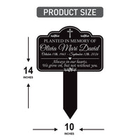 Planted in Memory Aluminum Yard Sign, Personalized Memorial Garden Stake, 10x14 Rust-Free Grave Marker, Custom Name Outdoor Remembrance Sign