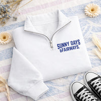 Ladies Golf Embroidered Quarter Zip Sweatshirt, Sunny Days Fairways Country Club Pullover, Course-Ready Layer, Golf Lover Gift for Women