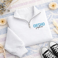Personalized Ortho Embroidered Quarter Zip Sweatshirt, Custom Ortho Pullover, Medical Team Apparel, Healthcare Worker Gift, Gift for RN