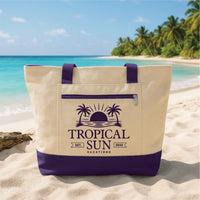 Custom Company Logo Tote Bag with Zipper, Personalized Text Canvas Bag, Branded Event Carryall, Professional Travel Tote, Employee Gift