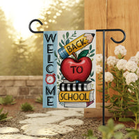 Welcome Back to School Garden Flag, 12x18 Double Sided Yard Flag, School Pride Decor, Teacher Outdoor Porch Decor, New Student Gift