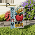 Welcome Back to School Garden Flag, 12x18 Double Sided Yard Flag, School Pride Decor, Teacher Outdoor Porch Decor, New Student Gift