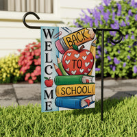 Welcome Back to School Garden Flag, 12x18 Double Sided Yard Flag, School Pride Decor, Teacher Outdoor Porch Decor, New Student Gift