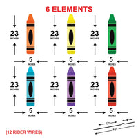 Crayon Yard Sign Set for Kindergarten Graduation, Weatherproof Coroplast Sign, 6 Piece Lawn Decor with Stakes, School Spirit Decor