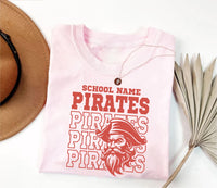 Personalized School Mascot Shirt, Custom Team Spirit Tee, Stacked Varsity Mascot Design, School Pride Outfit, Custom Team Gift for Fans