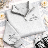 Personalized Vet Tech Embroidered Quarter Zip Sweatshirt, Custom RVT Pullover, Veterinary Clinic Layer, Pet Care Outfit, Gift for Her