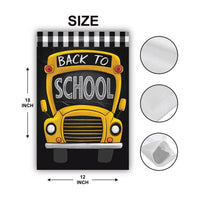 Back to School Garden Flag, 12x18 Double Sided Yard Flag, School Pride Decor, Teacher Classroom Porch Decor, Yellow Bus New Student Gift