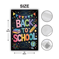 Back to School Garden Flag, 12x18 Double Sided Yard Flag, School Pride Decor, Teacher Classroom Outdoor Porch Welcome, New Student Gift