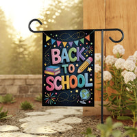Back to School Garden Flag, 12x18 Double Sided Yard Flag, School Pride Decor, Teacher Classroom Outdoor Porch Welcome, New Student Gift