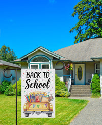 Back to School Garden Flag, 12x18 Double Sided Yard Flag, School Pride Decor, Fun Classroom Welcome Outdoor Decor, New Student Gift
