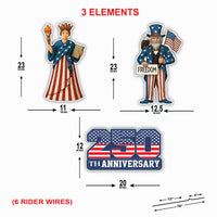 America 250th Anniversary 4th of July Yard Sign, Weatherproof Holiday Sign, Metal Stakes Included, Independence Day Holiday Yard Decor