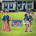 America 250th Anniversary 4th of July Yard Sign, Weatherproof Holiday Sign, Metal Stakes Included, Independence Day Holiday Yard Decor