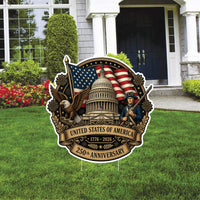 250th Anniversary Yard Sign, USA 1776 2026 Independence Day Decor, Weatherproof Coroplast Sign, Stakes Included, Holiday Yard Decor