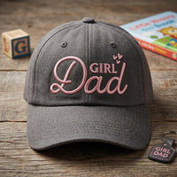 Custom Girl Dad Embroidered Hat, Personalized Father Daughter Baseball Cap, Low Profile Dad Hat, New Parent Gift, Everyday Cap Gift