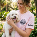 Custom Pet Embroidered Shirt, Personalized Pup Portrait Hoodie, Dog Lover Sweatshirt, Custom Name Sleeve Embroidery, Gift for Dog Lover