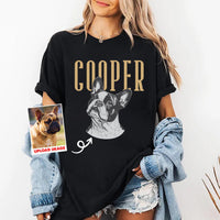 Personalized Pet Photo And Name Shirt, Custom Dog Portrait Tee, Custom Animal Memorial T-Shirt, Dog Mom Cat Mom Gift, Pet Loss Gift