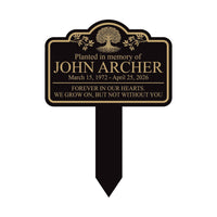 Planted in Memory Aluminum Yard Sign, Personalized Memorial Garden Stake, 10x14 Rust-Free Grave Marker, Custom Name Outdoor Remembrance Sign