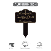 Personalized Memorial Aluminum Yard Sign, Custom Grave Marker with Name and Years, 10x14 Rust-Free Outdoor Garden Stake, Sympathy Gift