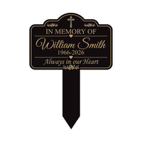 Personalized Memorial Aluminum Yard Sign, Custom Grave Marker with Name and Years, 10x14 Rust-Free Outdoor Garden Stake, Sympathy Gift