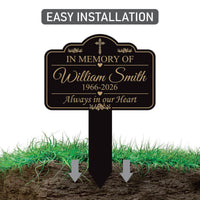 Personalized Memorial Aluminum Yard Sign, Custom Grave Marker with Name and Years, 10x14 Rust-Free Outdoor Garden Stake, Sympathy Gift