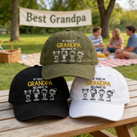 Personalized Grandpa Embroidered Hat, Custom Grandkids Names Cap, Adjustable Cotton Cap, Father's Day Grandfather Gift, Custom Hat Gift