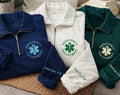 Personalized Nurse Embroidered Quarter Zip Sweatshirt, Custom RN Name Sleeve, Hospital Shift Pullover, ER Team Apparel, Gift for RN
