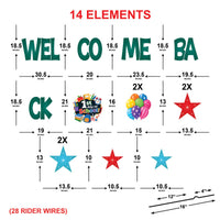 Welcome Back School Yard Sign Set, 1st Day Classroom Lawn Display, Weatherproof Coroplast Sign, 14 Piece Stakes School Spirit Decor