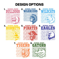 Personalized School Mascot Shirt, Custom Team Spirit Tee, Stacked Varsity Mascot Design, School Pride Outfit, Custom Team Gift for Fans