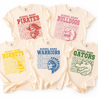 Personalized School Mascot Shirt, Custom Team Spirit Tee, Stacked Varsity Mascot Design, School Pride Outfit, Custom Team Gift for Fans
