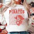 Personalized School Mascot Shirt, Custom Team Spirit Tee, Stacked Varsity Mascot Design, School Pride Outfit, Custom Team Gift for Fans