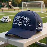 Personalized Soccer Mom Embroidered Hat, Custom Name Sports cap, Low Profile Dad Hat, Soccer Parent Sideline team Gift, Game Day Gift