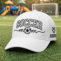 Personalized Soccer Mom Embroidered Hat, Custom Name Sports cap, Low Profile Dad Hat, Soccer Parent Sideline team Gift, Game Day Gift