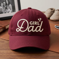 Custom Girl Dad Embroidered Hat, Personalized Father Daughter Baseball Cap, Low Profile Dad Hat, New Parent Gift, Everyday Cap Gift