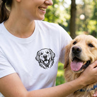 Custom Pet Embroidered Shirt, Personalized Pup Portrait Hoodie, Dog Lover Sweatshirt, Custom Name Sleeve Embroidery, Gift for Dog Lover