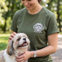 Custom Pet Embroidered Shirt, Personalized Pup Portrait Hoodie, Dog Lover Sweatshirt, Custom Name Sleeve Embroidery, Gift for Dog Lover