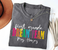 Personalized Teacher Dream Team Shirt, Custom Grade Level Tee, Colorful Classroom Shirt, Back to School Gift Tee, Gift for Educator