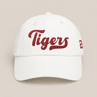 Personalized Tigers Embroidered Baseball Cap, custom team name number cap, Game Day Dad Hat, baseball player fan gift, Team Gift for Fans