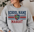 Personalized School Mascot Sweatshirt, Custom Team Name Crewneck, Mascot Sports Team Shirt, School Spirit Wear Pullover, Coach Gift