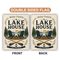Personalized Lake House Garden Flag, 12x18 Double Sided Yard Flag, Family Established Flag, Lake Champlain Porch Decor, Housewarming Gift