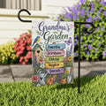 Personalized Grandma Garden Flag, 12x18 Double Sided Yard Flag, Cottagecore Welcome Sign, Grandkids Name Outdoor Decor, Garden Lover Gift