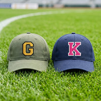 Personalized Varsity Letter Embroidered Hat, Custom Initial Baseball Cap, Adjustable Cotton Cap, School Team Gift, Custom Monogram Gift