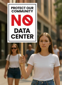 No Data Center Protest Sign, Protect Our Community, Protect Democracy Political Activist Poster, Anti Trump Rally Sign