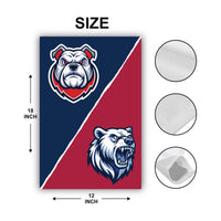 Custom Mascot Garden Flag, 12x18 Double Sided Outdoor Decor, Team Rivalry Yard Flag, School Spirit Porch Accent, Game Day Gift