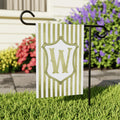 Personalized Monogram Garden Flag, 12x18 Double Sided Yard Flag, Family Last Name Sign, Green Stripe Porch Decor, Housewarming Gift