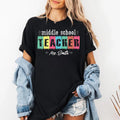 Personalized Middle School Teacher Shirt, Custom Educator Name Tee, Colorful Class Top, Back to School Outfit, Teacher Appreciation Gift
