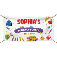 Custom First Day School Vinyl Banner Sign, Personalized Year Banner, Waterproof Party Backdrop, School Wall Banner, School Event Banner