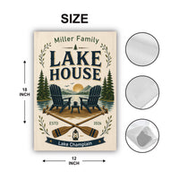 Personalized Lake House Garden Flag, 12x18 Double Sided Yard Flag, Family Established Flag, Lake Champlain Porch Decor, Housewarming Gift