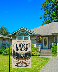 Personalized Lake House Garden Flag, 12x18 Double Sided Yard Flag, Family Established Flag, Lake Champlain Porch Decor, Housewarming Gift