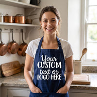 Custom Logo or Text Apron, Personalized Cooking Apron, Custom Chef Apron, Baking Apron, BBQ Apron, Restaurant Staff Apron, Gift for Baker